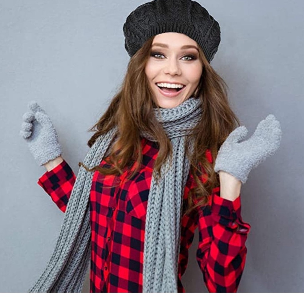 Lightweight Crochet Knitted Style Beanie Hat for Women, Slouchy Hat Black - Picture 5 of 5